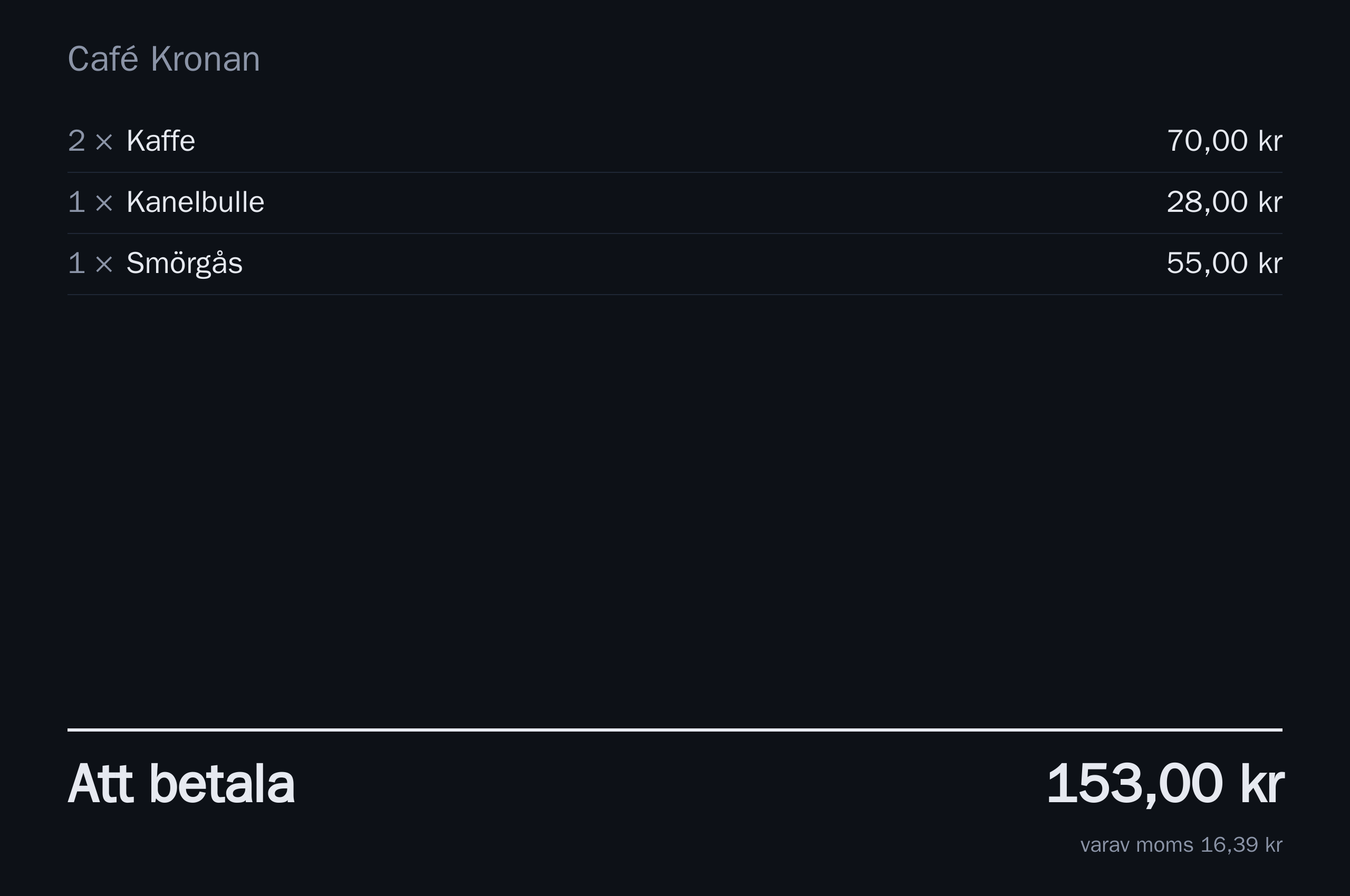 Kundskärmen med notan
